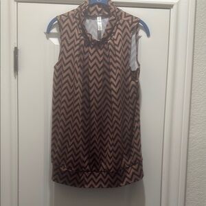 Brown and Black Chevron Sleeveless Top